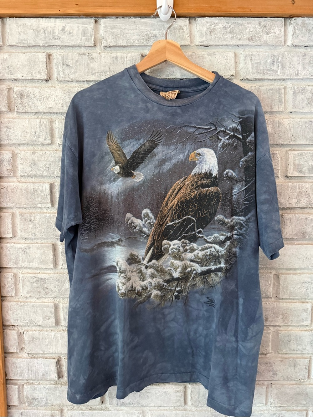 90’s Bald Eagle Graphic Short-Sleeve Tee - Slate Blue